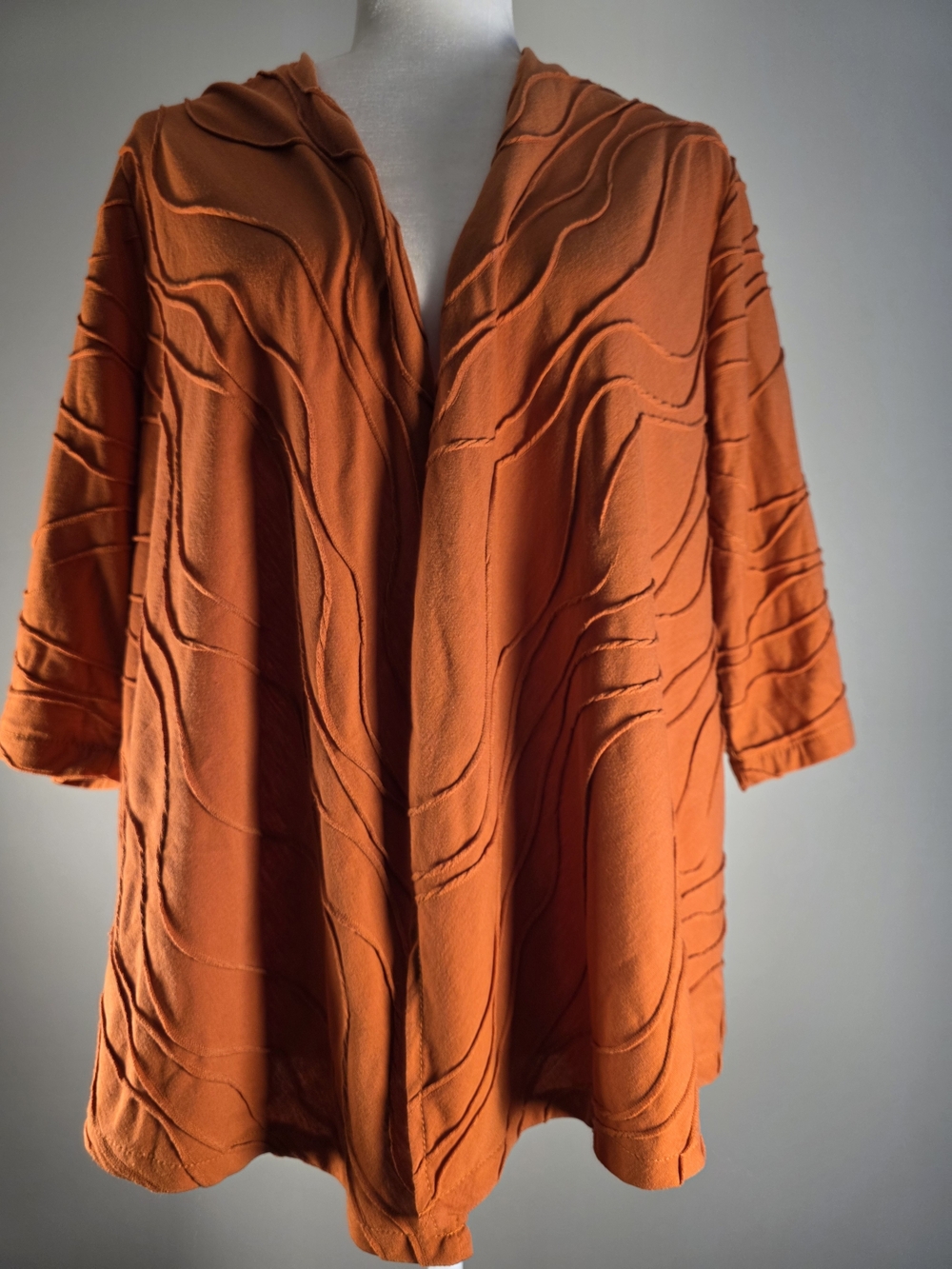 Nikki Petite Women’s Size 14 Burnt Orange Textured Open Front Cardigan